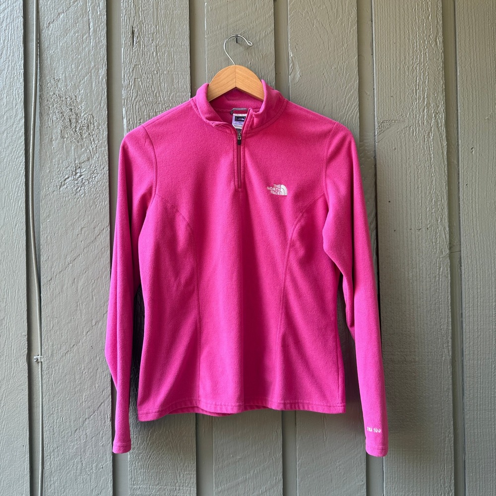 The North Face TKA 100 Quarter Zip Fleece Womens M Pink Lightweight Pullover